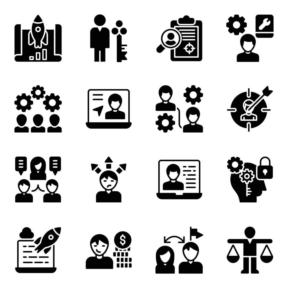 paquete de iconos de desarrollo empresarial vector