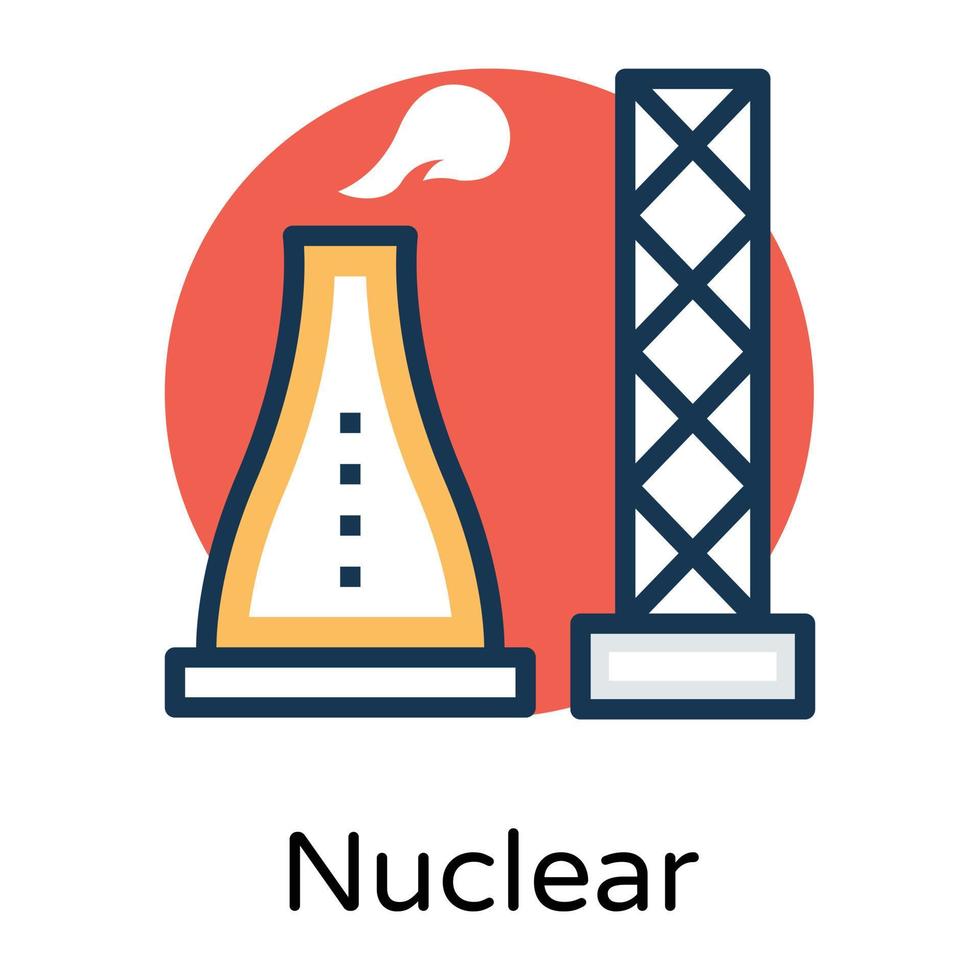 planta nuclear de moda vector