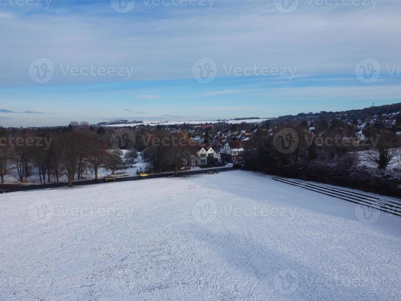 Gorgeous View of Local Public Park After Snow Fall over England photo