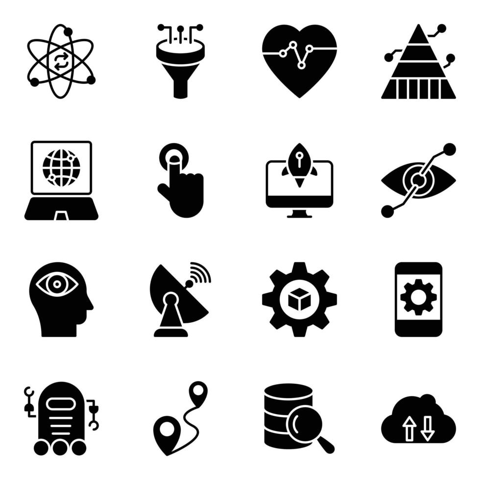 Pack of Creative Technology Icons vector