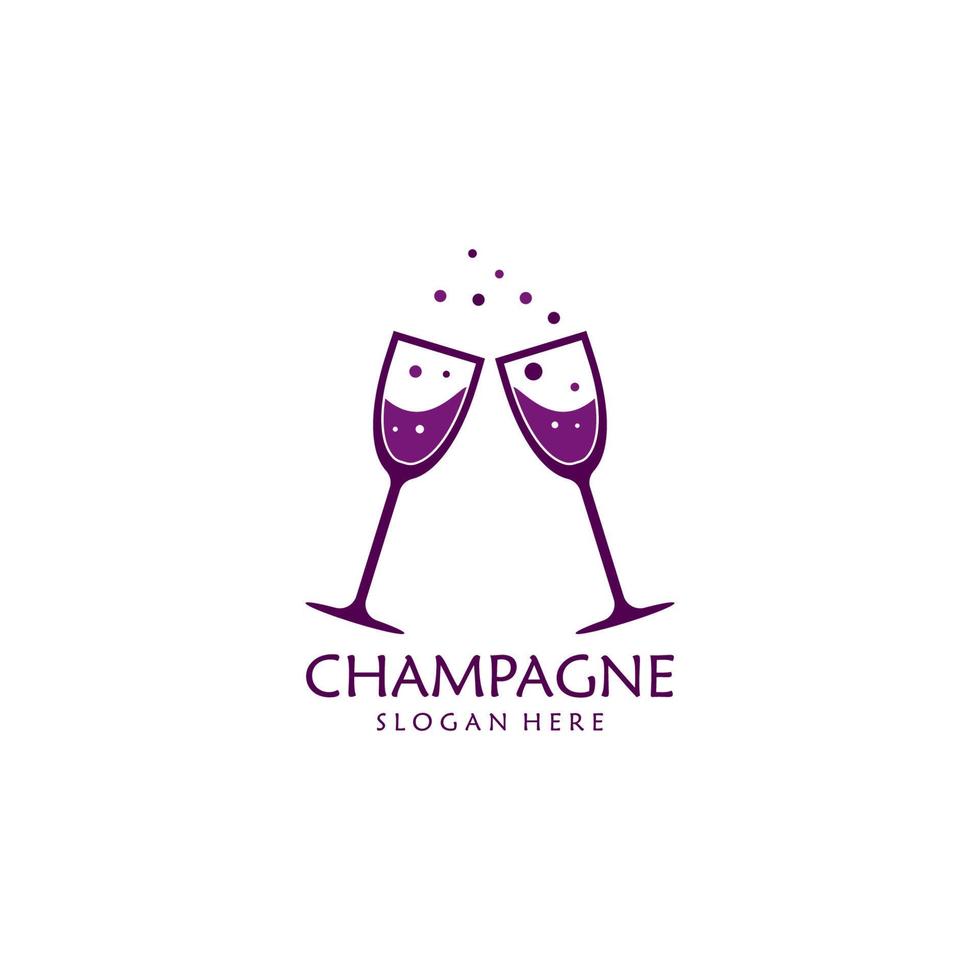 Champagne logo vector icon illustration