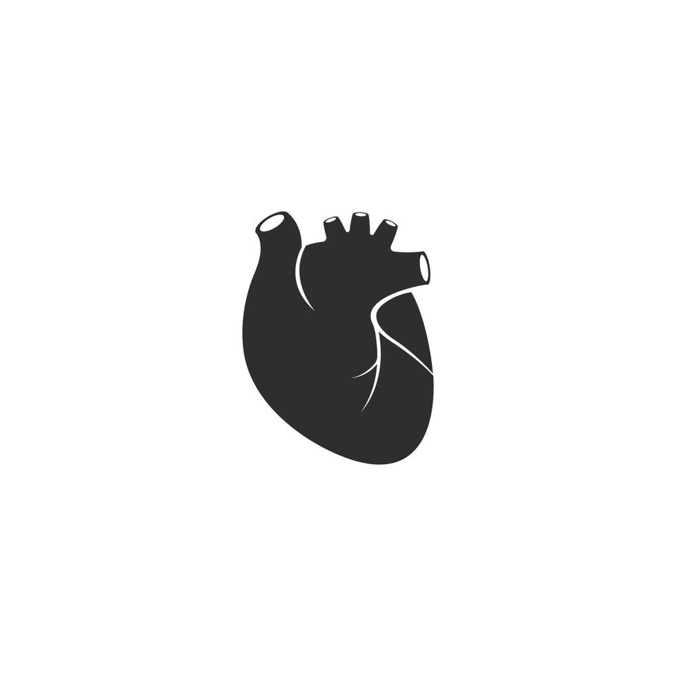 Human heart logo medical cardiology vector icon illustration