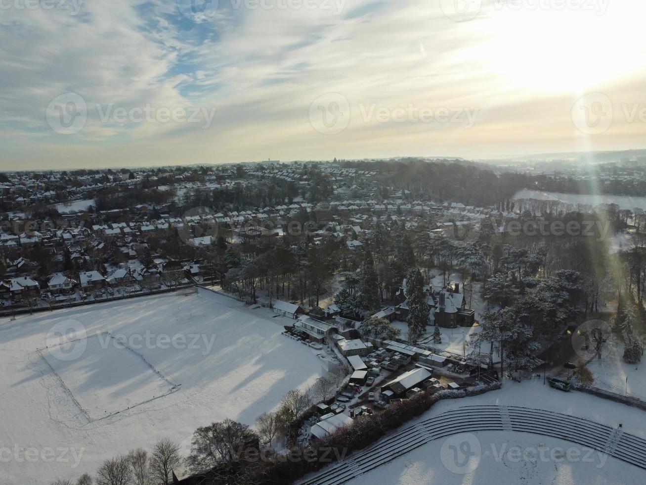 Gorgeous View of Local Public Park After Snow Fall over England photo