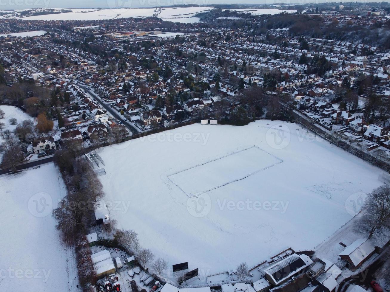 Gorgeous View of Local Public Park After Snow Fall over England photo