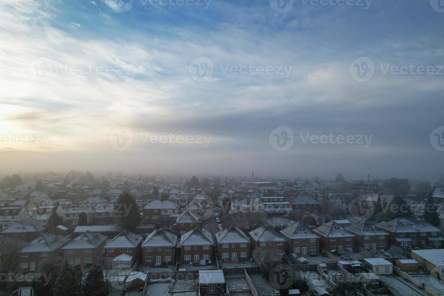 Beautiful Aerial View of Luton Town of England photo