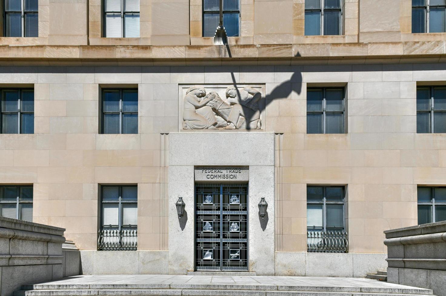 Washington, DC - Apr 3, 2021 -  Art Deco facade of the Federal Trade Commission Building in Washington, DC. photo