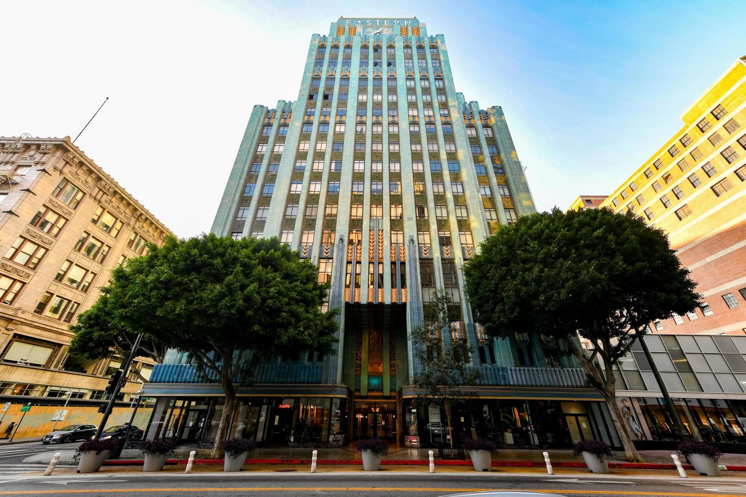 Los Angeles CA, Aug 26, 2020 -  The iconic Eastern Columbia Building in downtown LA is a beautiful example of Art Deco architectural style. photo