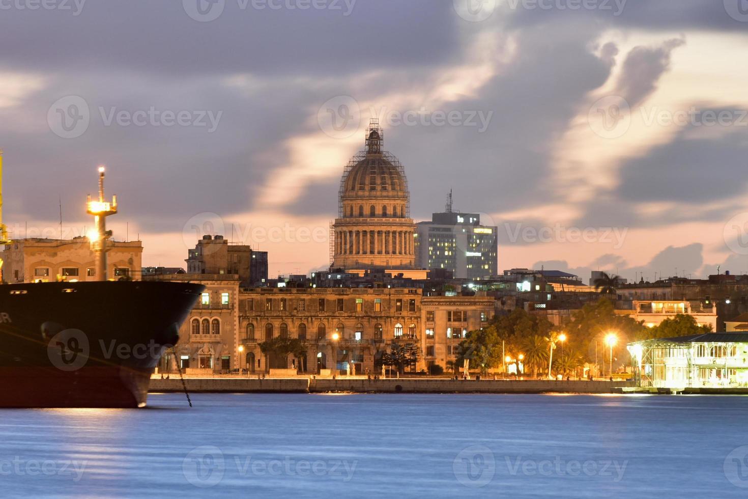 Port of Havana view unto Old Havana from the neighborhood of Regla in Cuba. photo