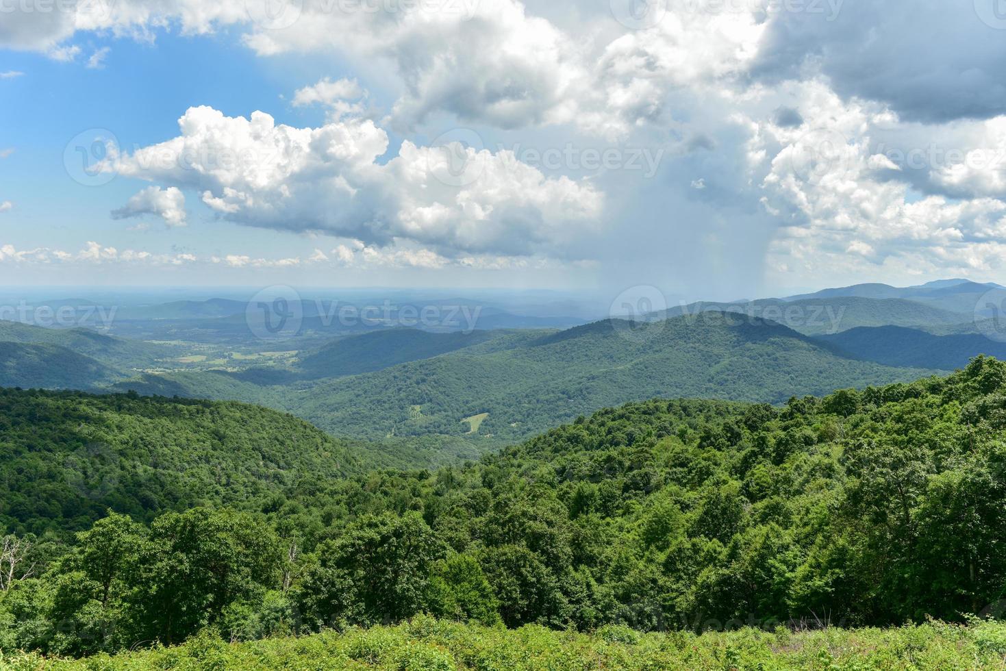 View of the Shenandoah Valley and Blue Ridge Mountains from Shenandoah National Park, Virginia photo