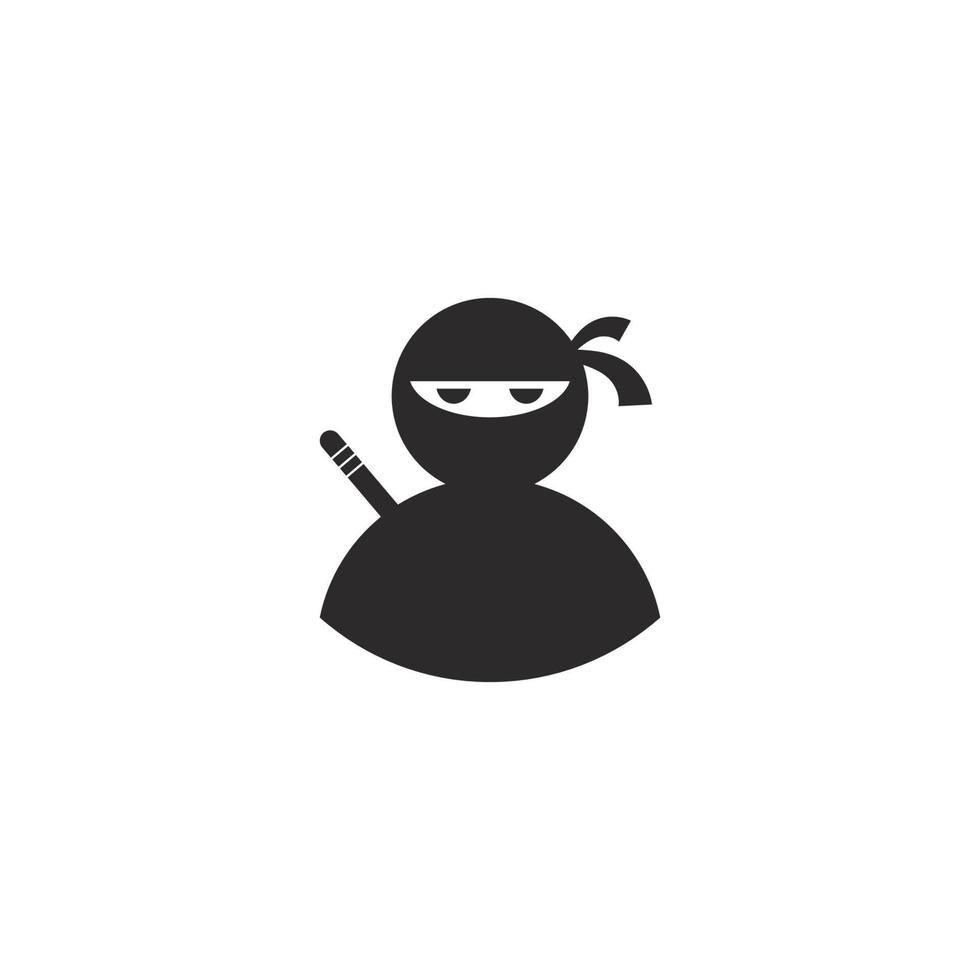 Ninja warrior icon. Simple black ninja logo illustration vector