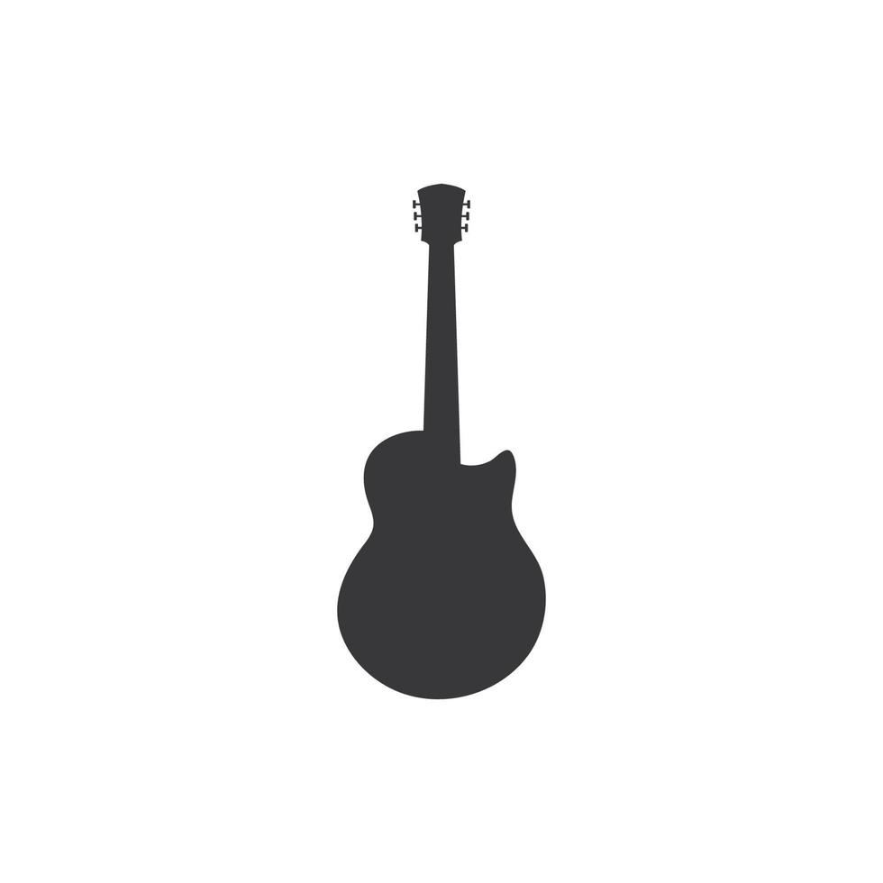 ilustración de icono de vector de plantilla de logotipo de guitarra