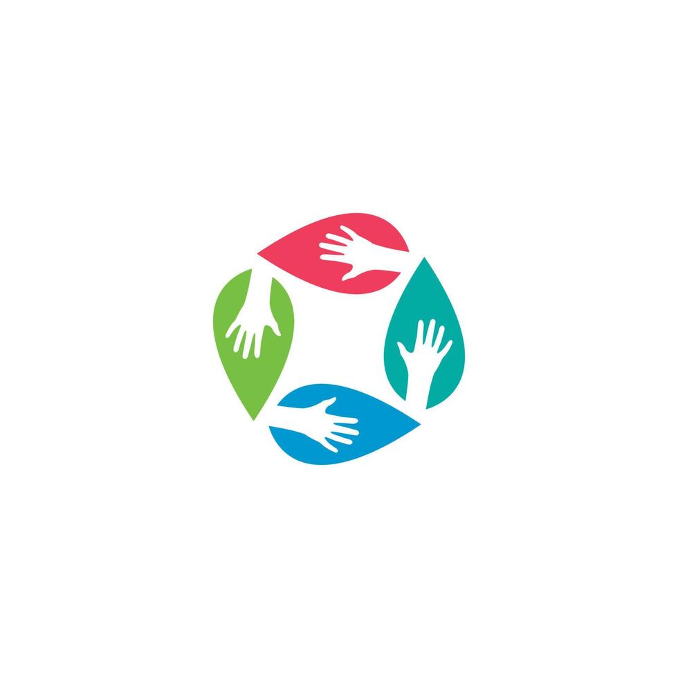 Hand symbol community care logo vector illustration