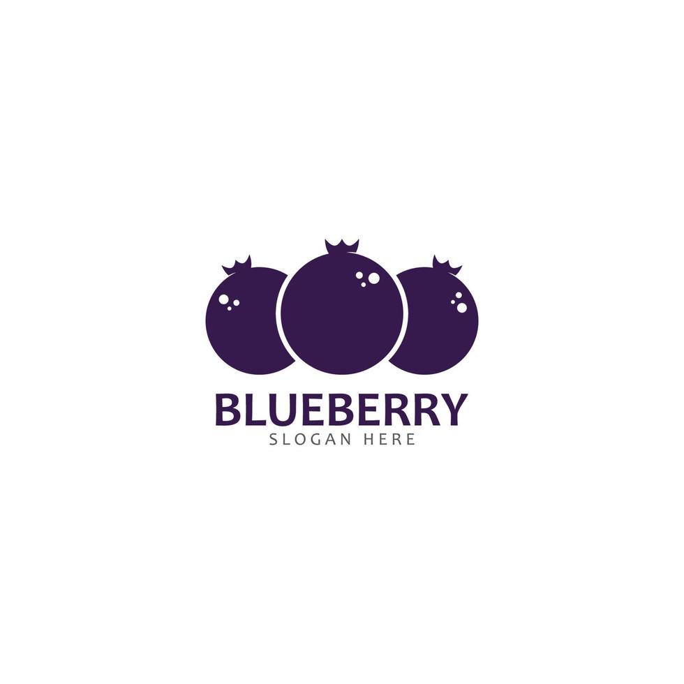 Blueberry logo vector template icon illustration