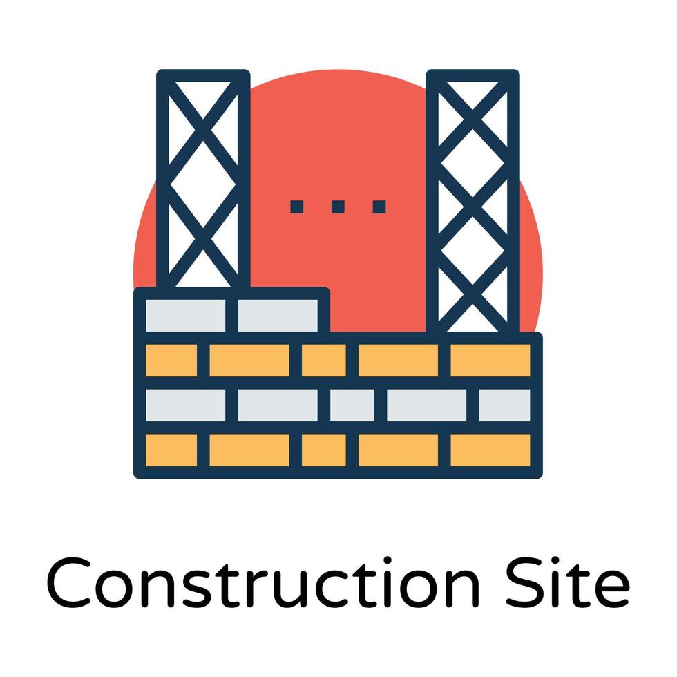 Trendy Construction Site vector