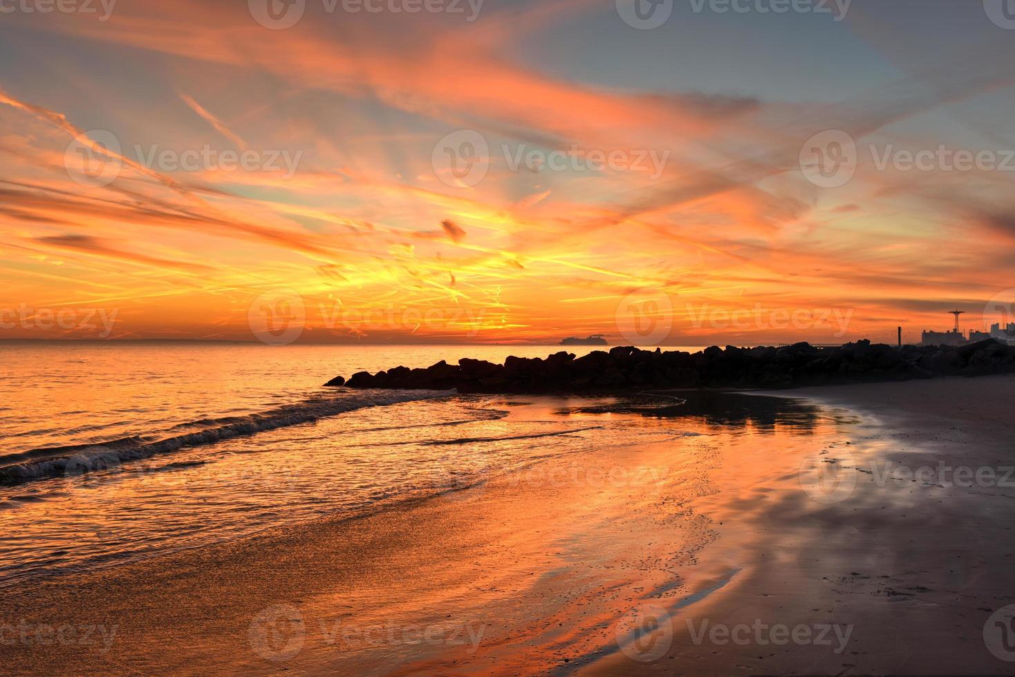 Coney Island Beach at Sunset. photo