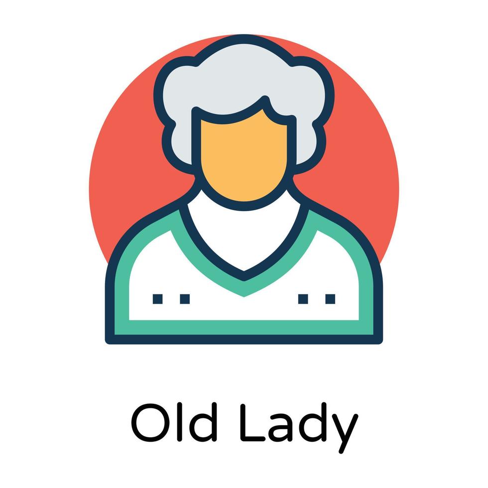Trendy Old lady vector