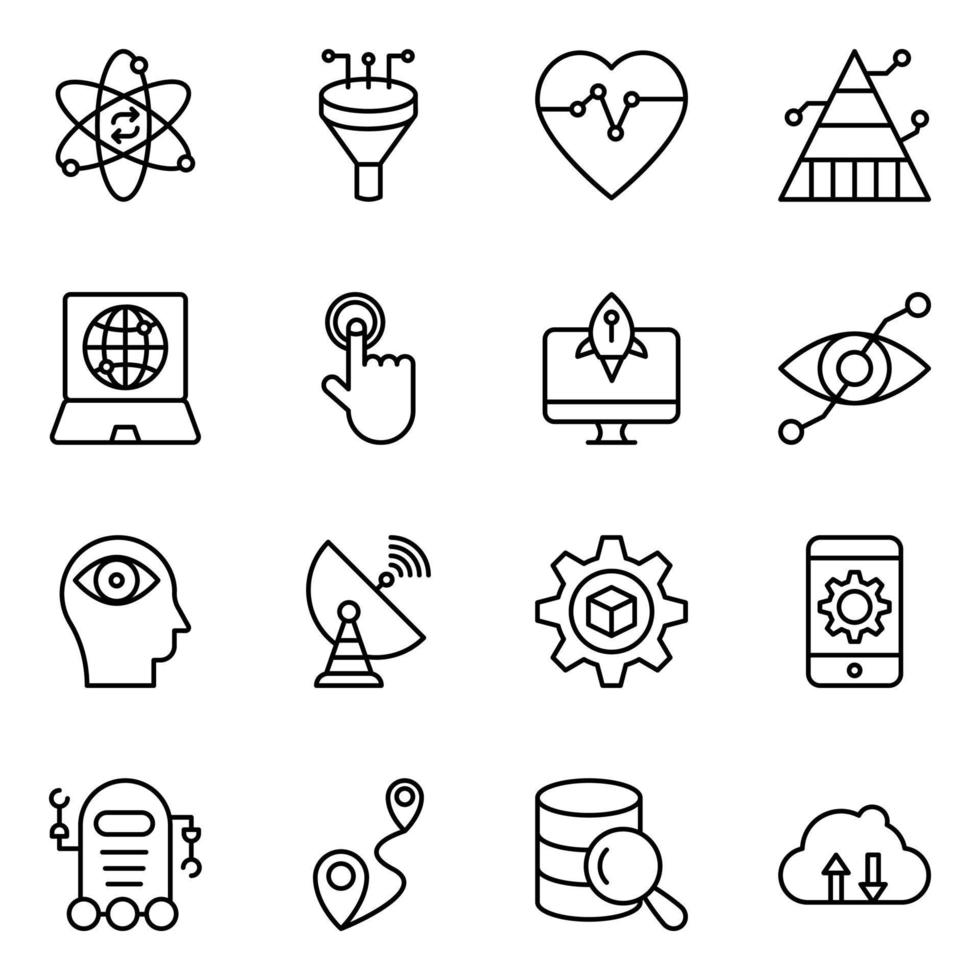 Pack of Creative Technology Icons vector