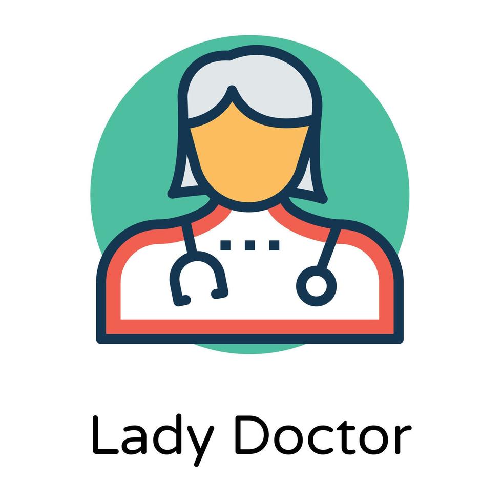 Trendy Lady Doctor vector