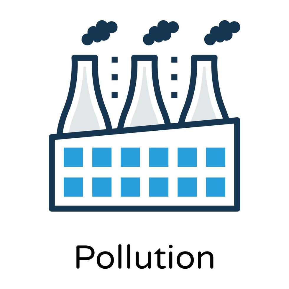 Trendy Factory Pollution vector