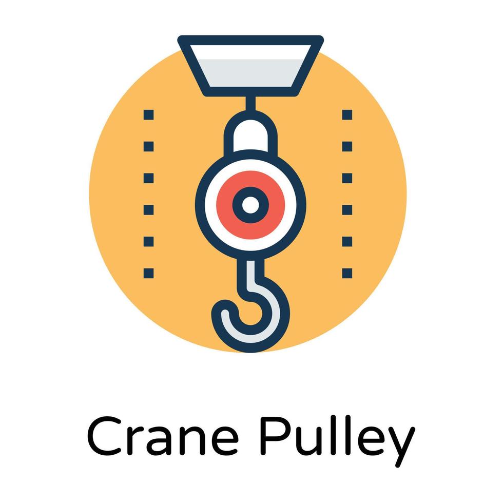 Trendy Crane Pulley vector