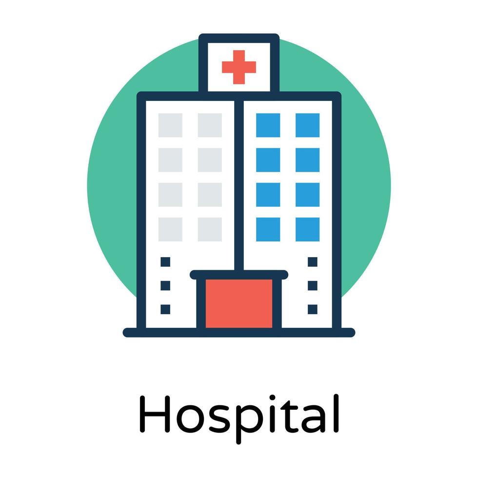 Trendy Hospital Building vector