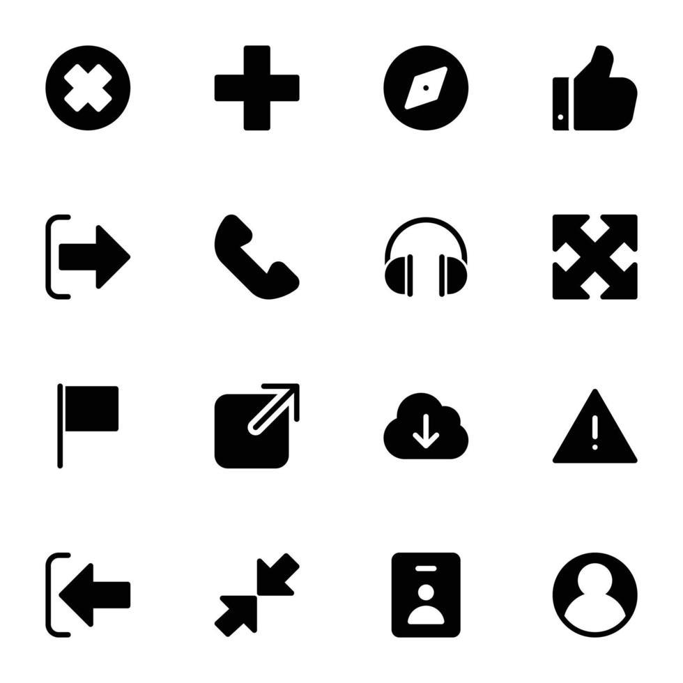 paquete de iconos de vector web y ui