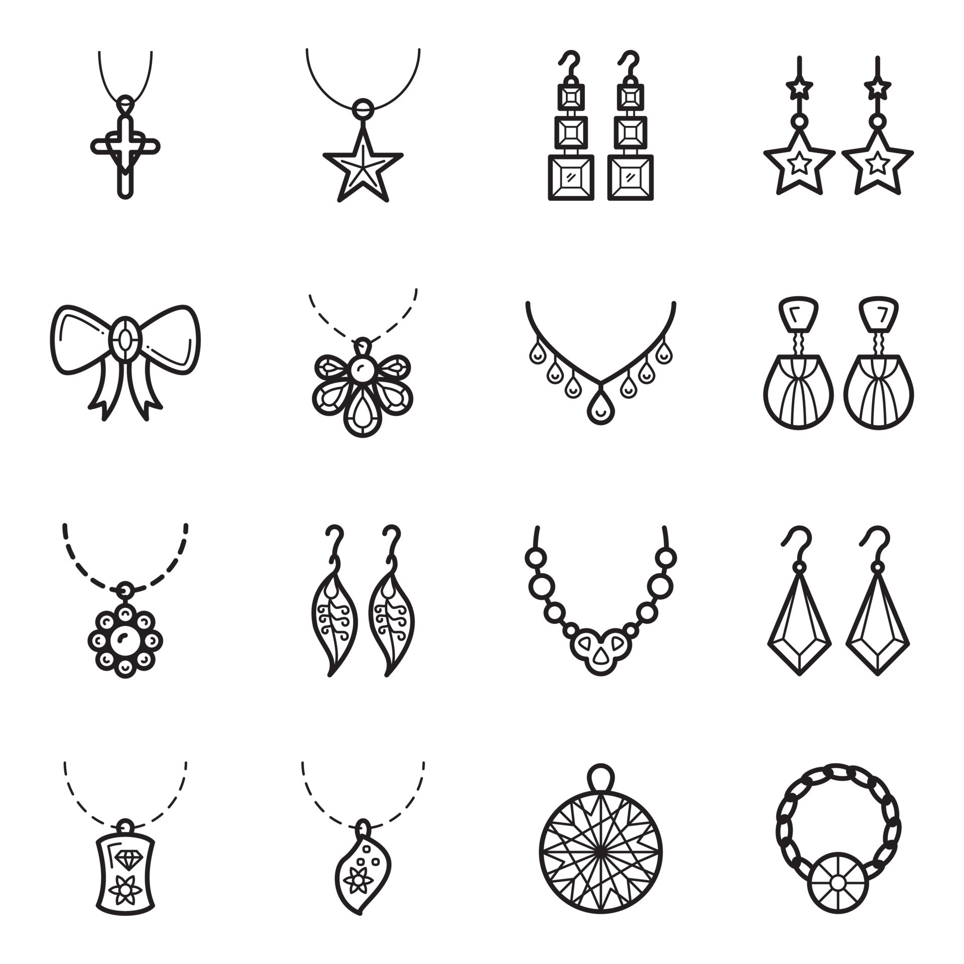 Pack of Jewellery Collection Linear Icons 16111320 Vector Art at Vecteezy