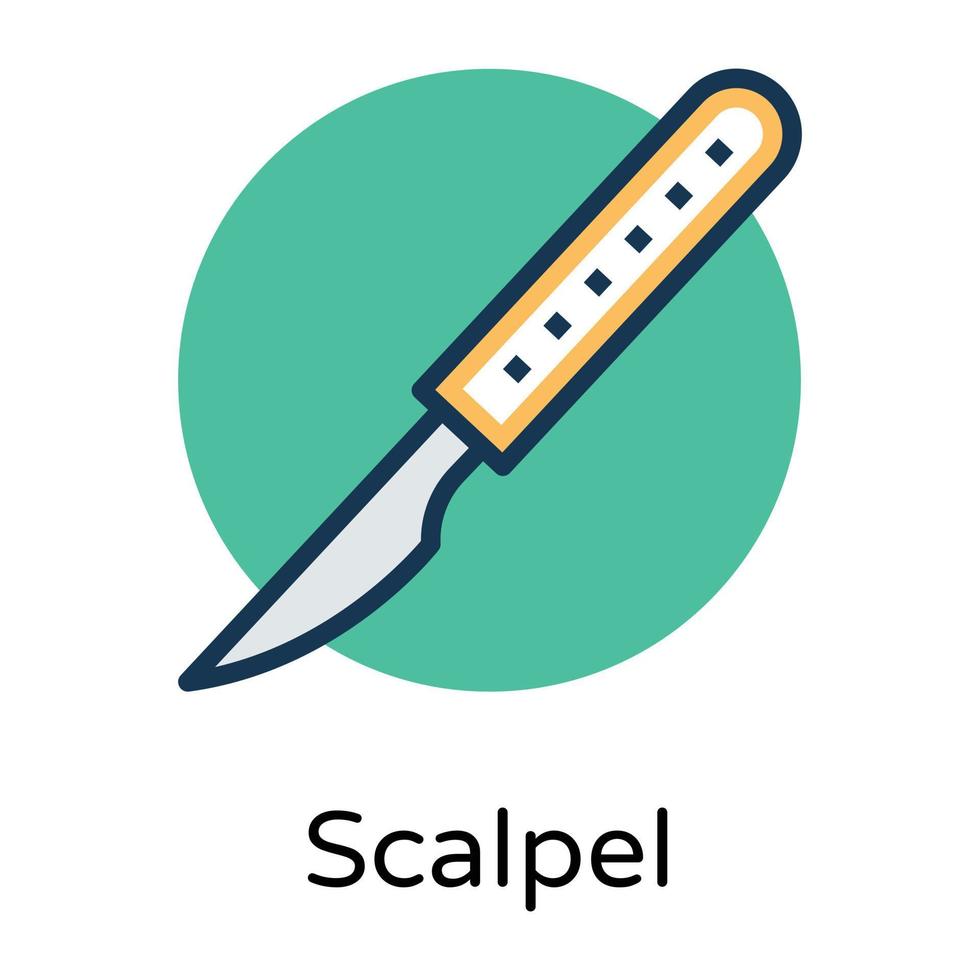 Trendy Medical Scalpel vector