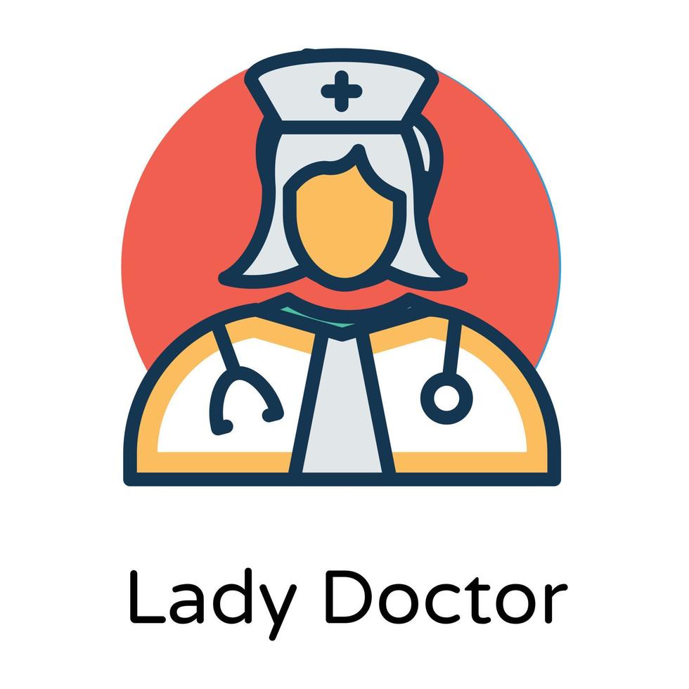 Trendy Lady Doctor vector