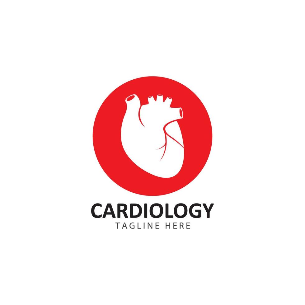 corazón humano logo cardiología médica vector icono ilustración