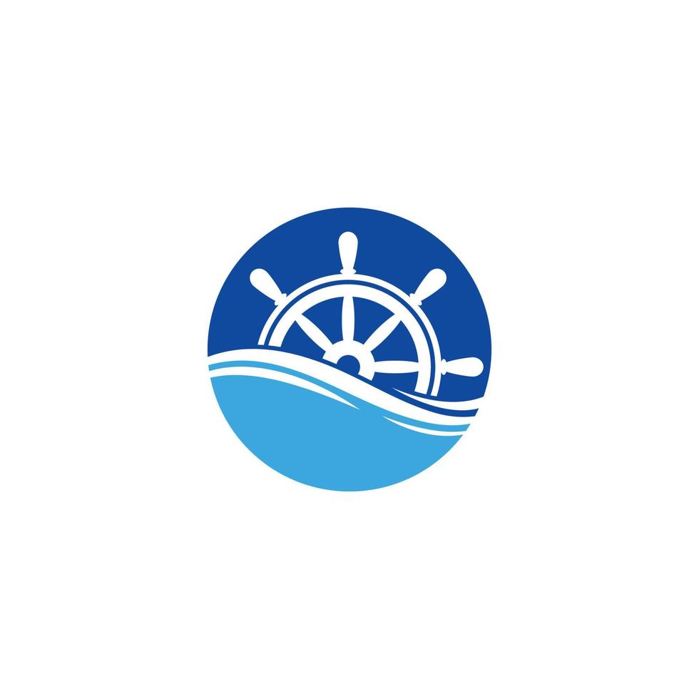 ship steering logo vector icon illustration template