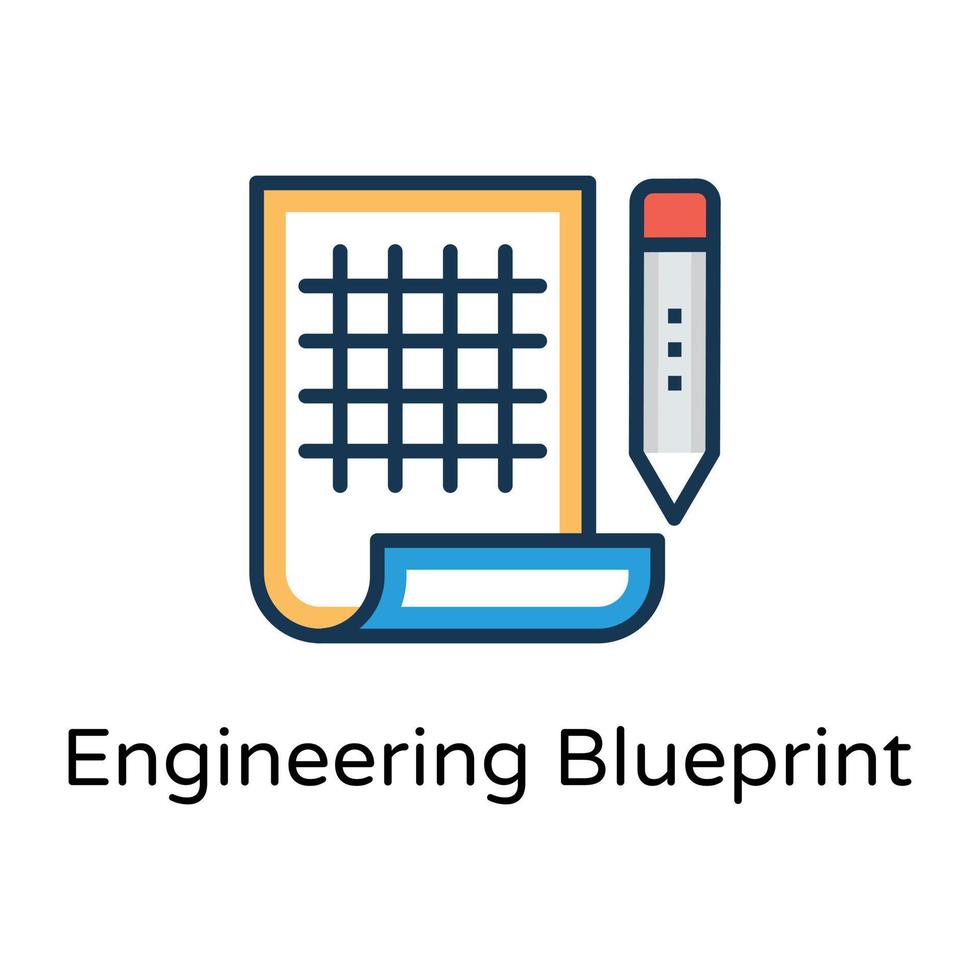 Trendy Engineering Blueprint vector