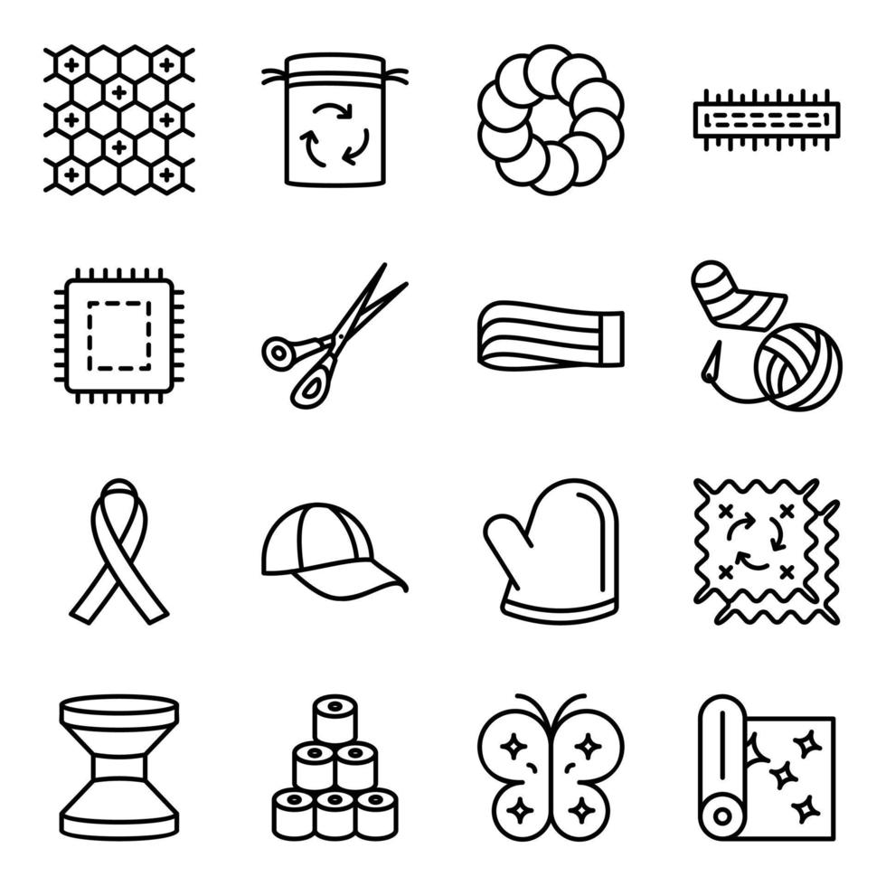 Pack of Fabric and Textile Icon Vectors