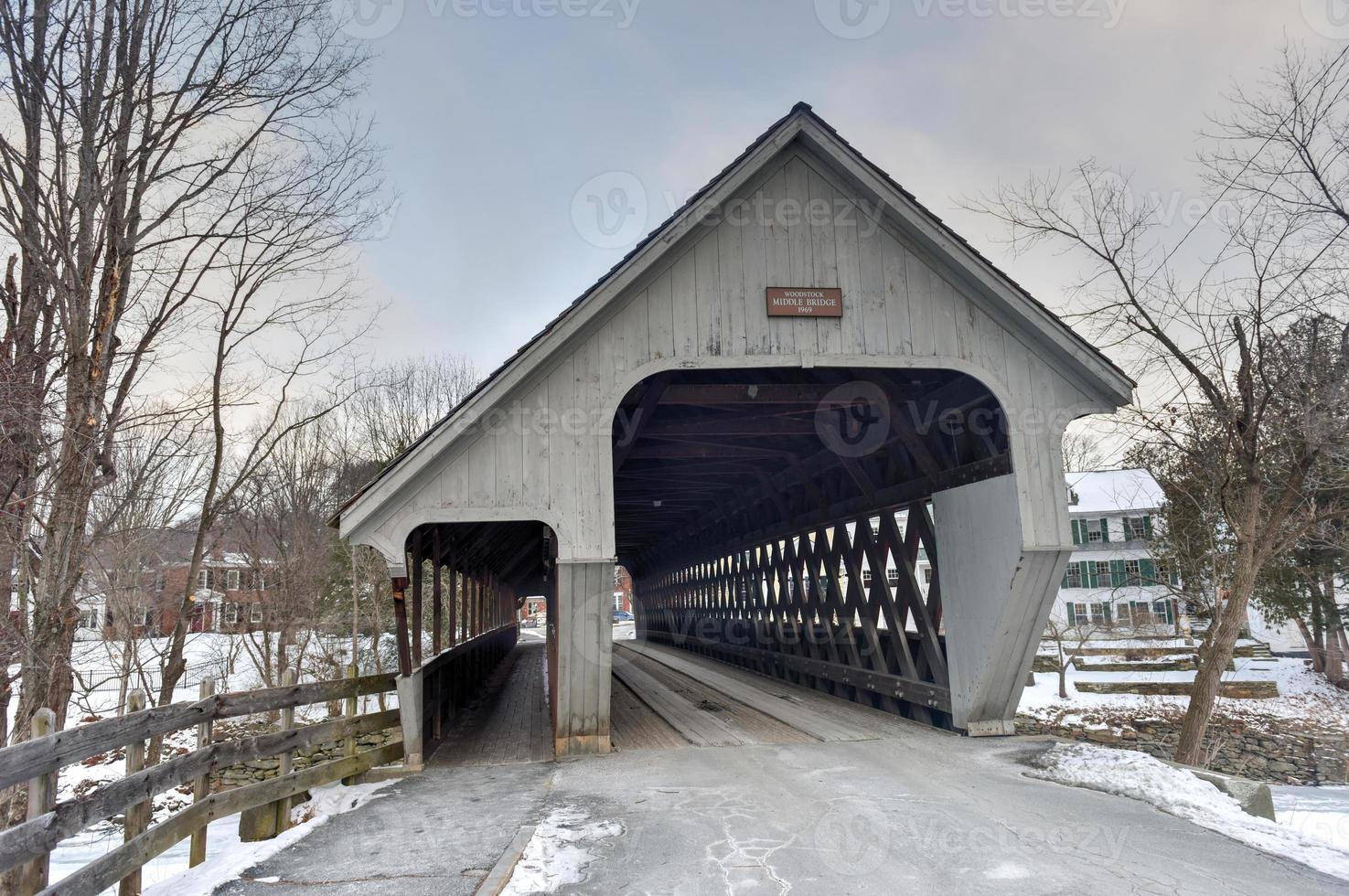 Middle Covered Bridge in Woodstock, Vermont. photo
