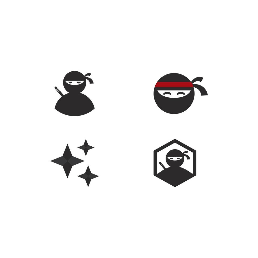 icono de guerrero ninja. ilustración de logotipo de ninja negro simple vector