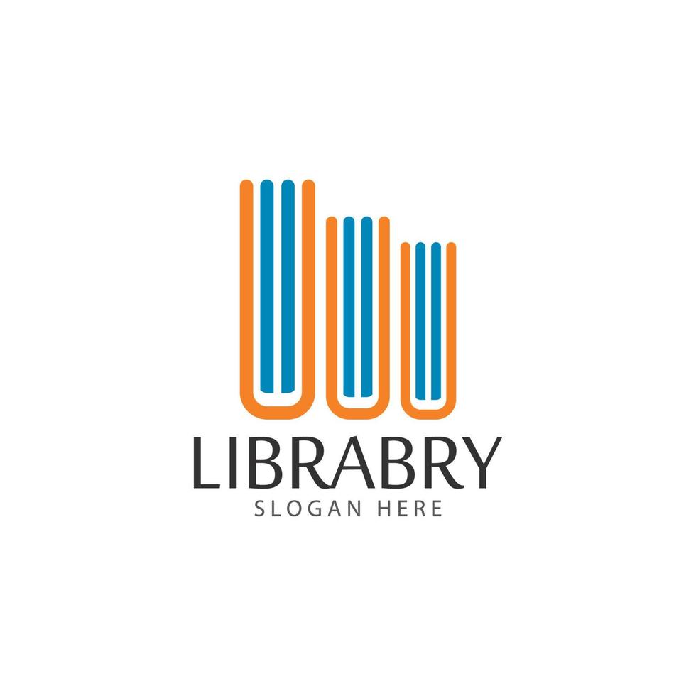 Ilustración de vector de plantilla de logotipo de libro