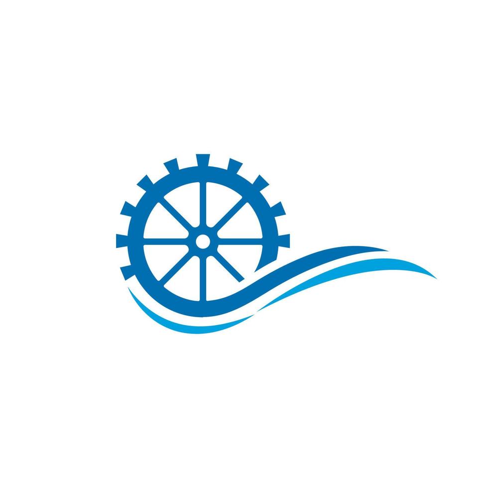 Water mill logo vector icon concept illustration