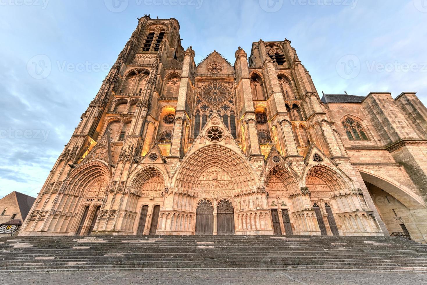 Bourges Cathedral, Roman Catholic church located in Bourges, France. It is dedicated to Saint Stephen and is the seat of the Archbishop of Bourges. photo