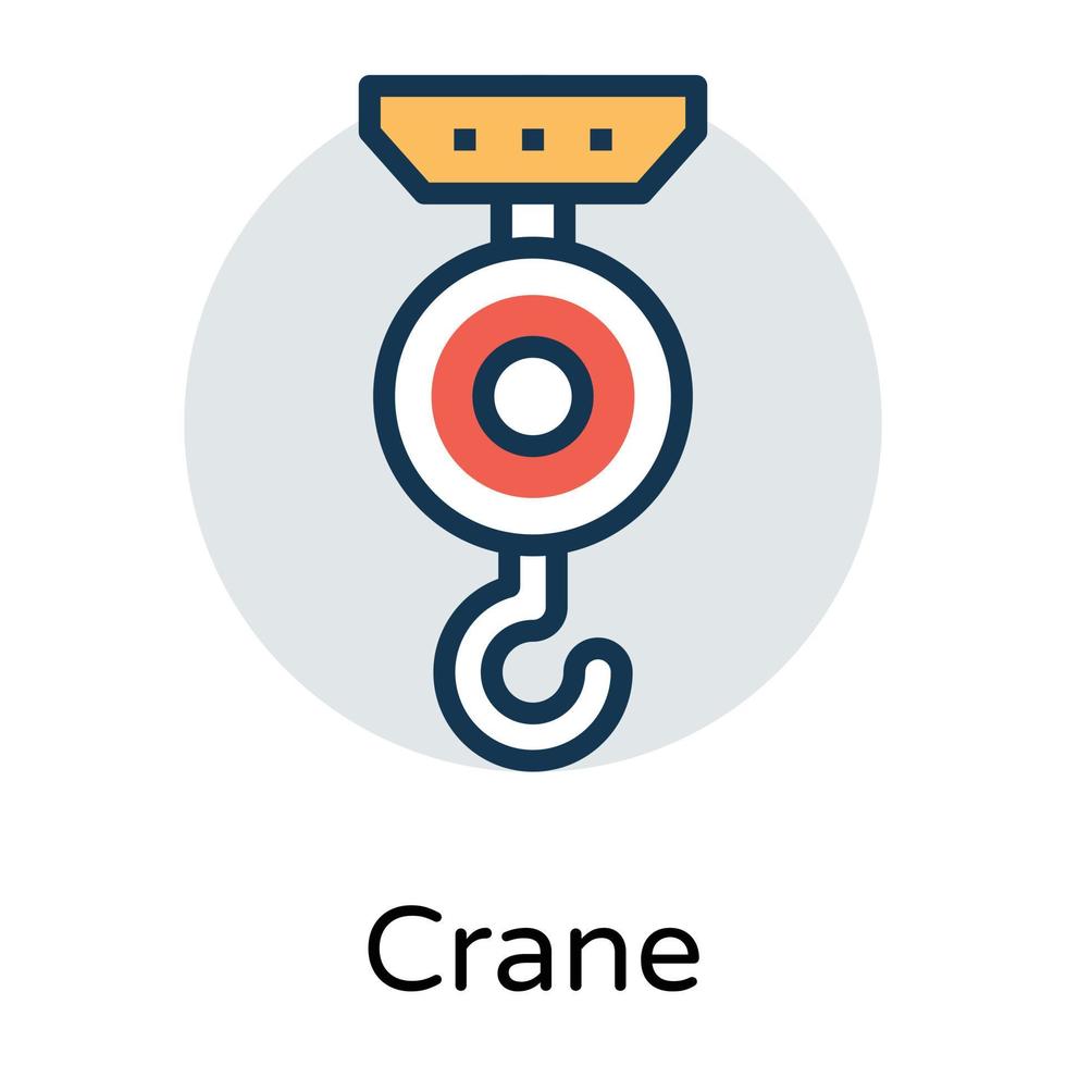 Trendy Crane Pulley vector