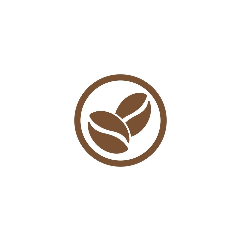 Ilustración de icono de vector de plantilla de granos de café de vector