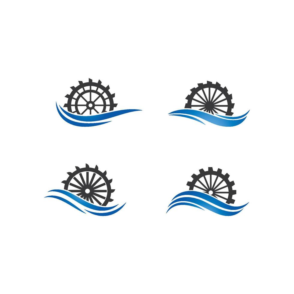 Water mill logo vector icon concept illustration 16111858 Vector Art at ...