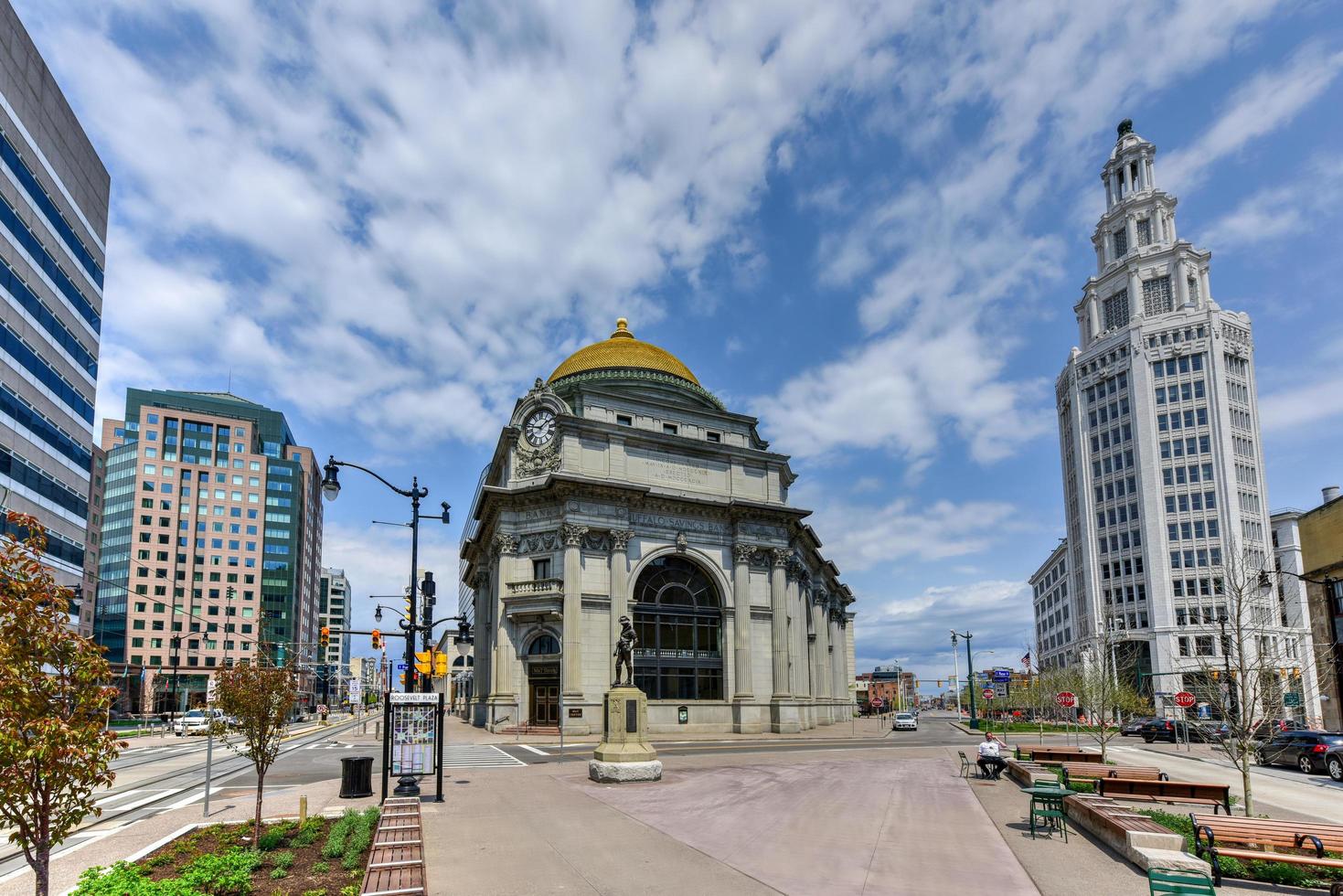 Buffalo, New York May 8, 2016, The Buffalo Savings Bank is a neoclassical bank branch building located at 1 Fountain Plaza in downtown Buffalo, New York. photo