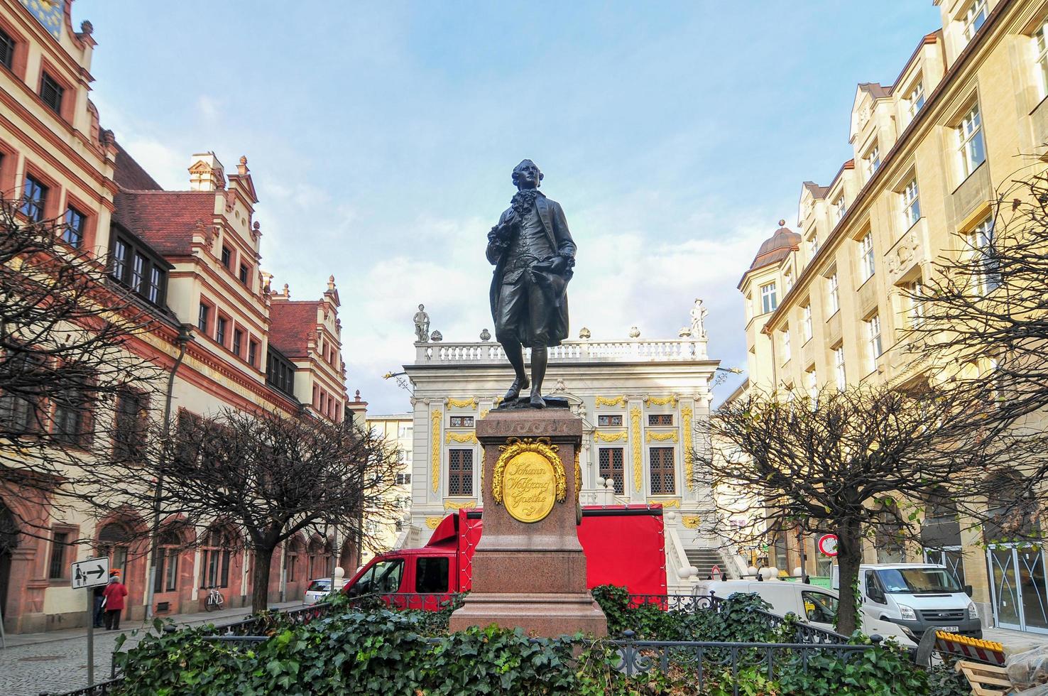 Leipzig, Germany - November 11, 2010 -  Monument to the great Germain poet Goethe in Leipzig. Germany. photo