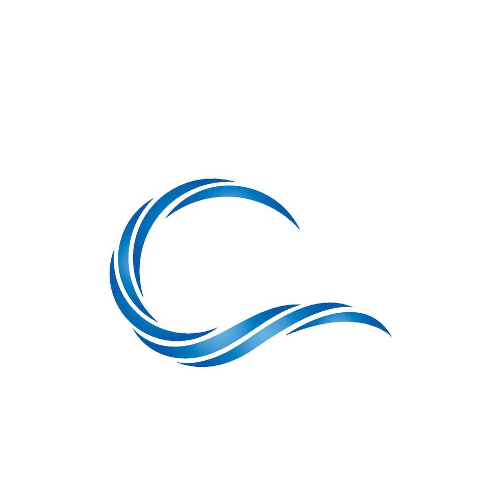 símbolo de onda de agua y plantilla de logotipo de icono vector