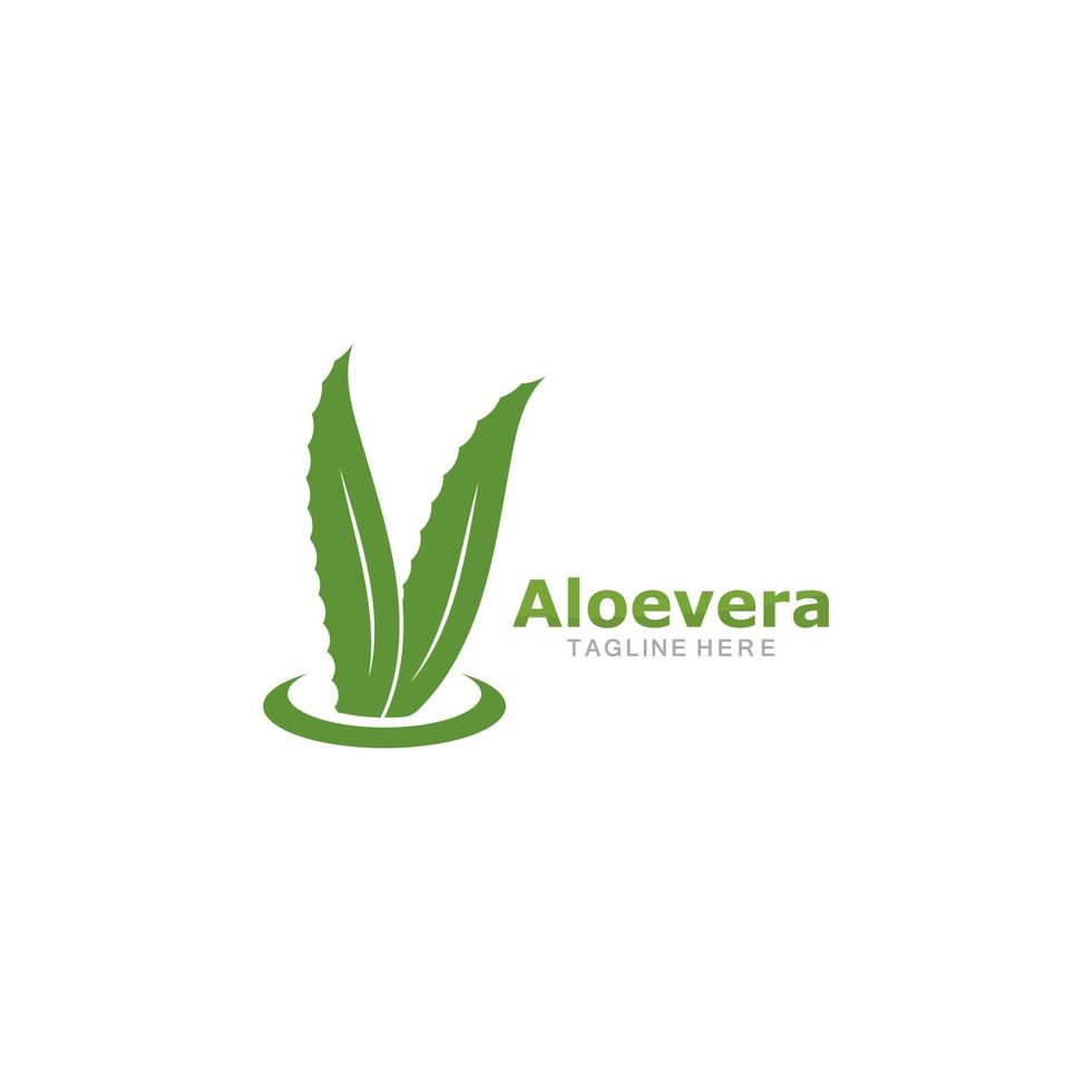 conjunto de icono de vector de plantilla de logotipo de aloevera