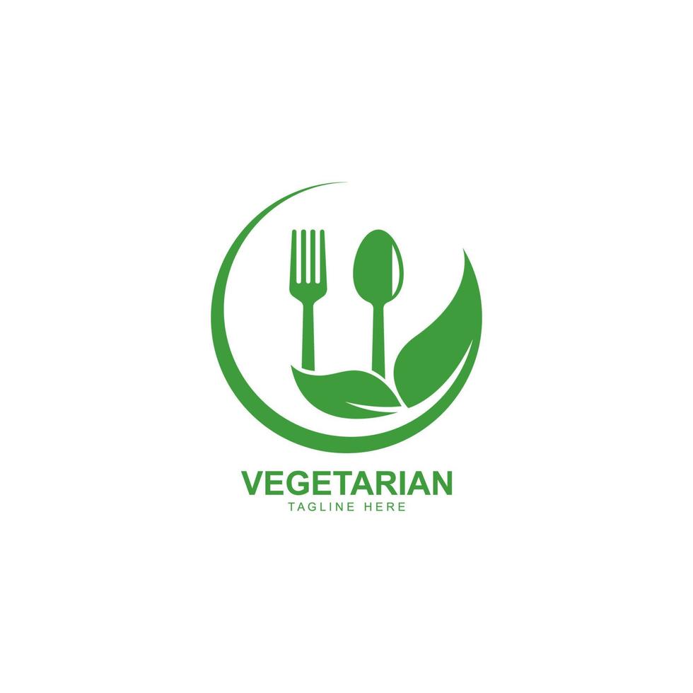 ilustración de icono de vector de logotipo de comida vegetariana saludable para humanos