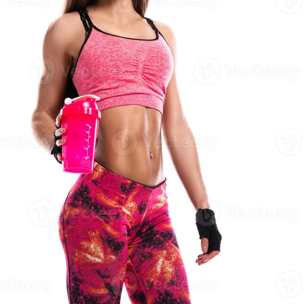 Fitness girl with shaker photo
