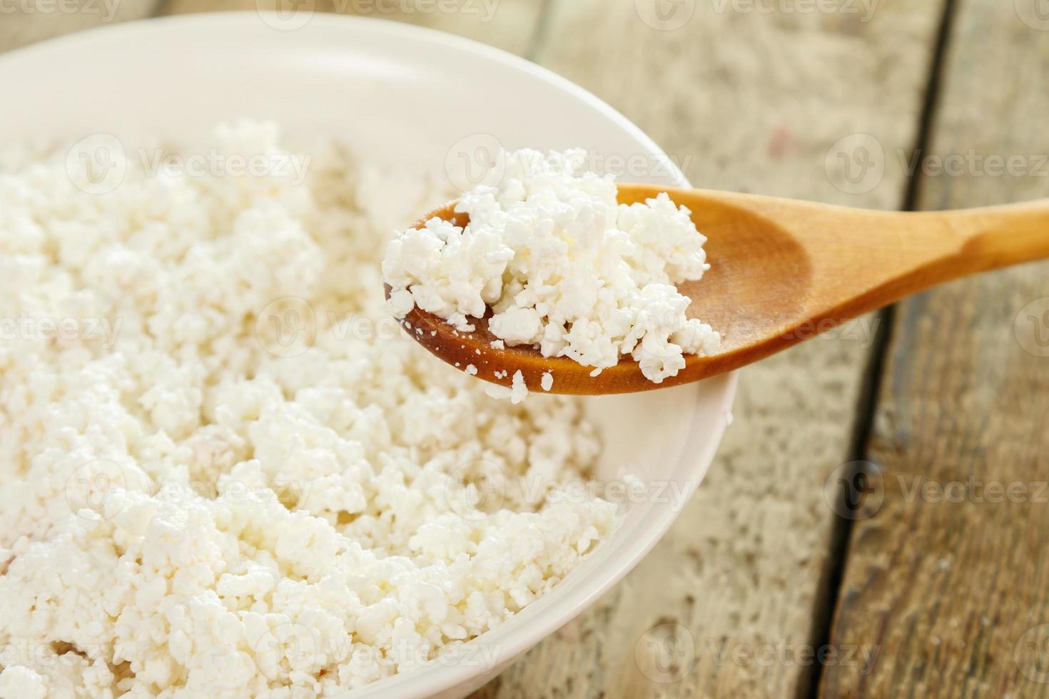 Cottage cheese in the bowl photo