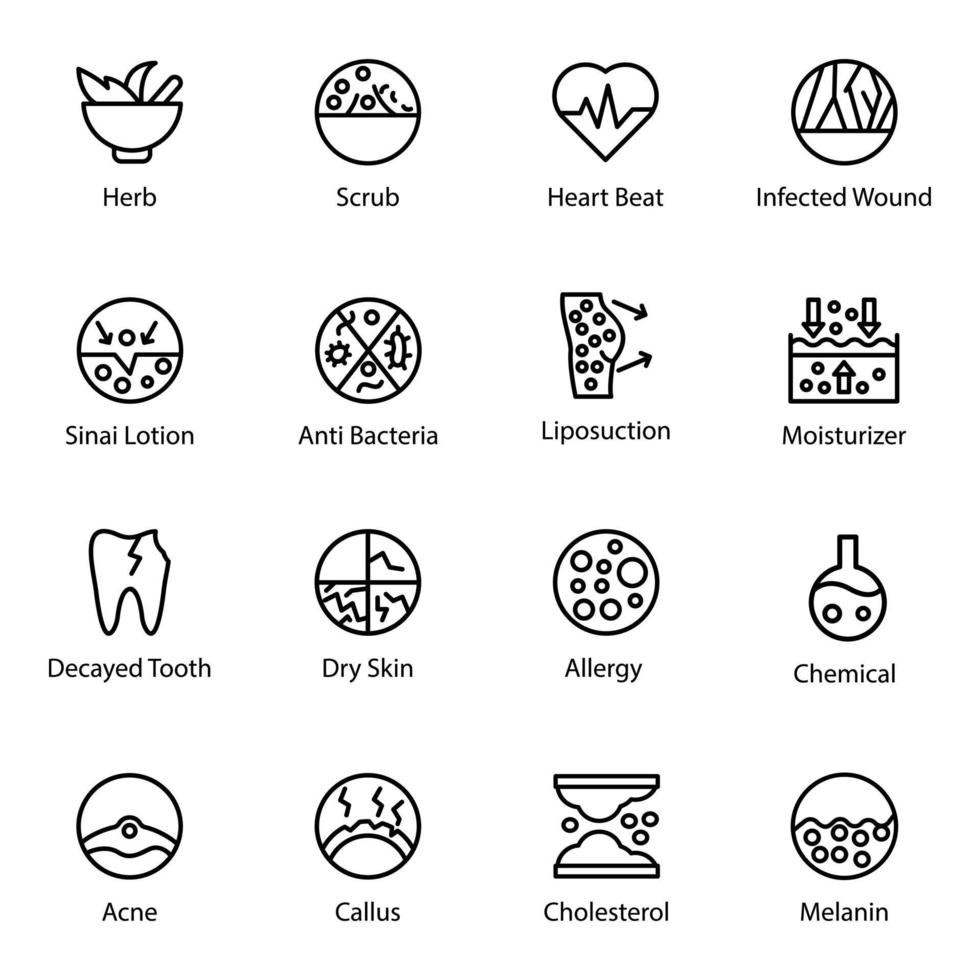 Pack of Skincare Icon Set vector