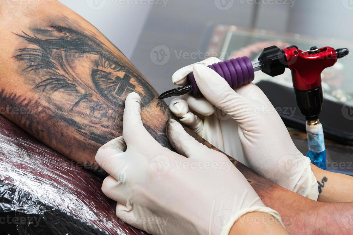 Details of a tattoo artist work photo